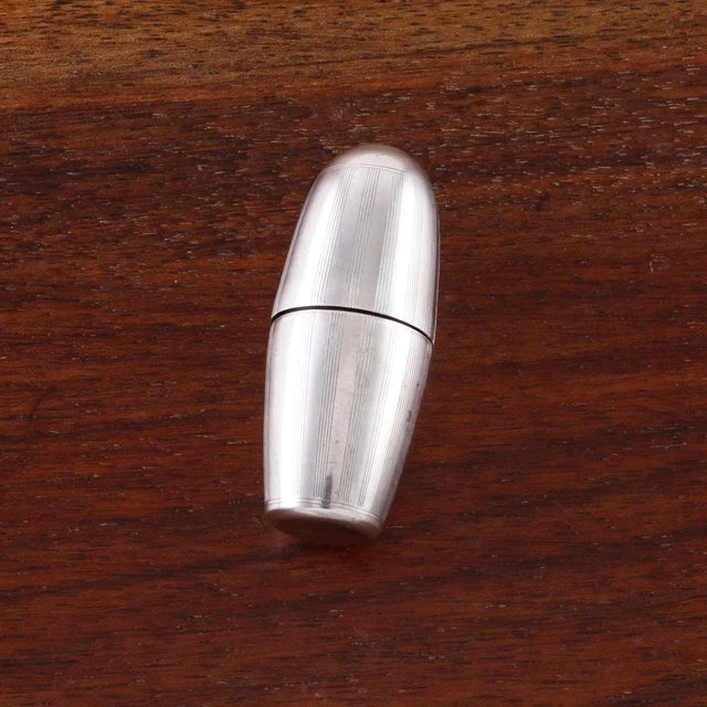 Webster Art Deco Sterling Silver Needle Bobbin Case Pinstriped No Monogram