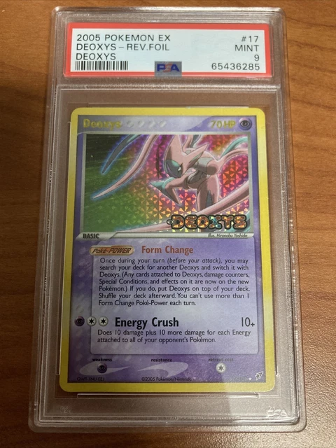 PSA 9 MINT Reverse Holo Deoxys Pokemon Card EX Deoxys 17/107