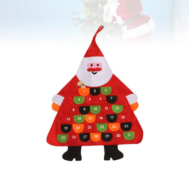 1 pieza Navidad Colgar Decoración Cuenta atrás Calendario Dibujos Animados Santa Colgante