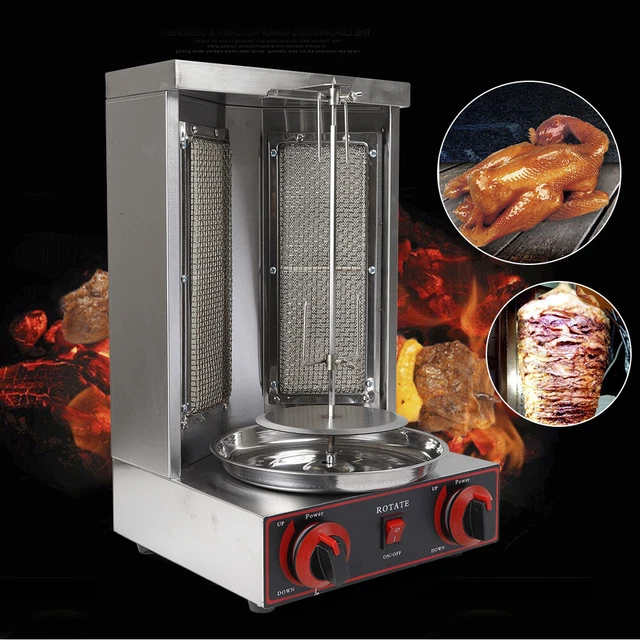 Shawarma Doner Kebab Machine LP Gas Rotating Rotisserie Oven Automatic Grill New