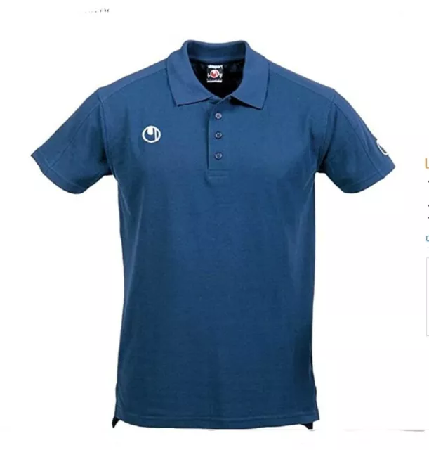 Uhlsport Football Polo Shirt Mens S L XL Navy Blue