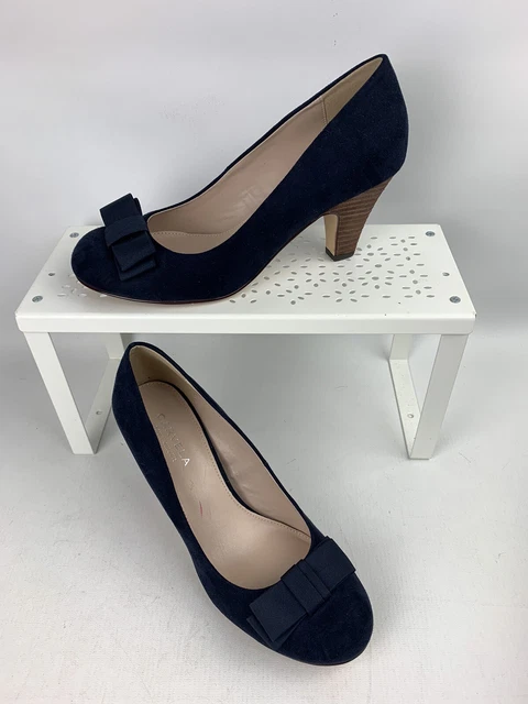KURT GEIGER CARVELA Black Suede Court Heels Shoes Size 38 5 KG