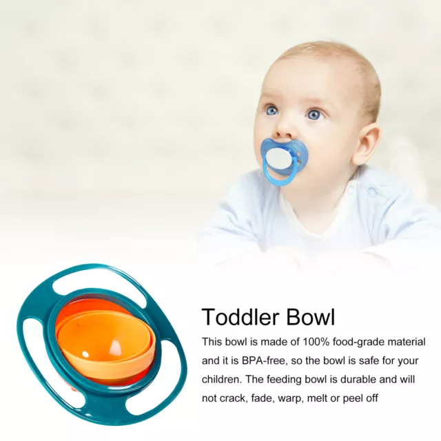 Baby Feeding Bowl Magic 360 Degree Rotating Gyro Toddler Infants Non No Spill