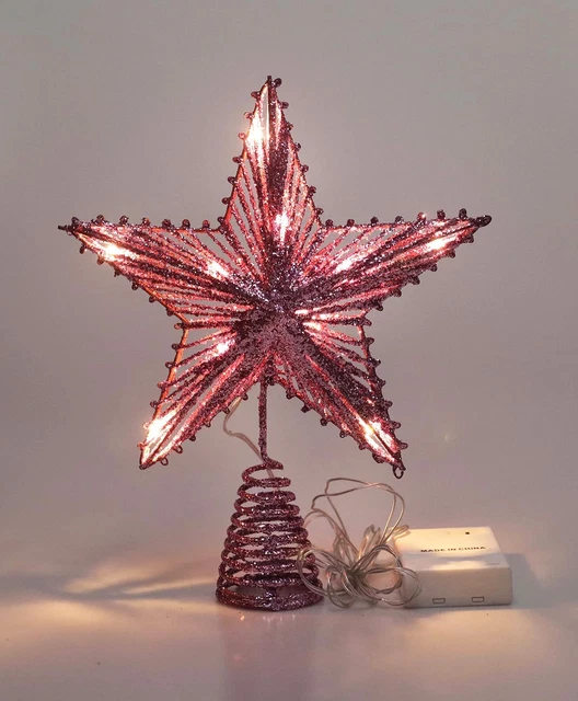 3D Tree Topper Star, Christmas Treetop Star with LED Light and Timer Function, H