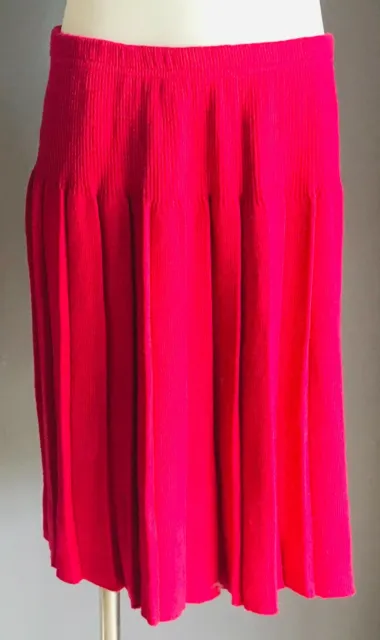 Vintage Girls MARQUISE Pink Wool Knit Pleat Skirt Elastic Waist Sz 12 Australia