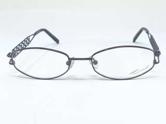 New TURA 694 Metallic Brown Oval French Womens Eyeglasses Frame 52-19-130