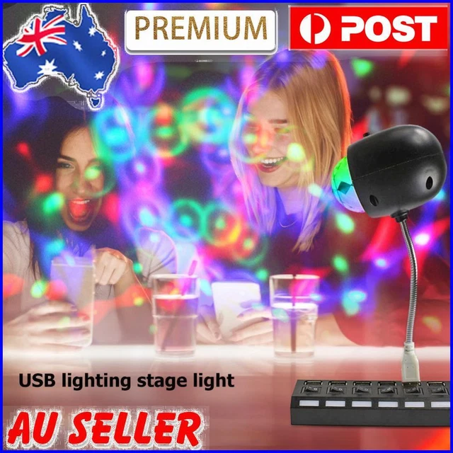 LED Colorful Rotating Stage Light USB Crystal Magic Ball DJ Disco KTV Lamp