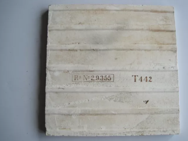 ANTIQUE VICTORIAN WEDGWOOD BROWN TRANSFER PRINT WALL TILE T442 Rd.29355 C1885 2
