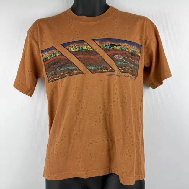 Vintage Bulurru Aboriginal Design Graphic T-Shirt Made in Australia Mens XS