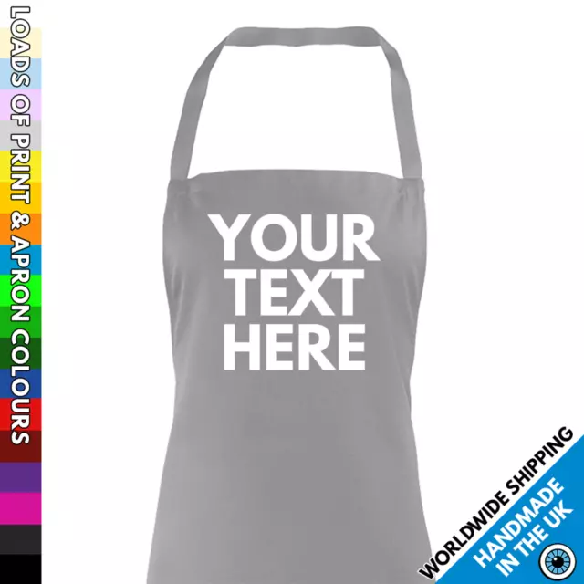 Personalised Text Apron • Adults Custom Printed Aprons •  Birthday Bake Cooking