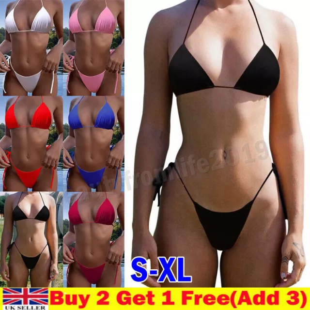 SEXY WOMEN STRING Bikini Push Up Swimwear Chain Swimsuits Bathing Beach Bra  Set £13.40 - PicClick UK