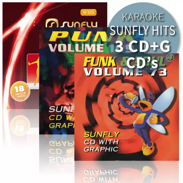 Sunfly Karaoke Hits Triple CDG Set CD+G Discs 48 Chart Hit Tracks Decades Vol 7