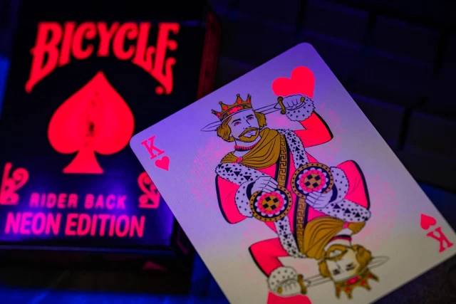 BICYCLE NEON EDITION Playing Cards PINK UV_GLOW Deck | By: Card ...