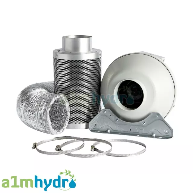 Rhino Hobby Carbon Filter Kit 150x600mm 6 Inch L1 Systemair RVK Fan Hydroponics