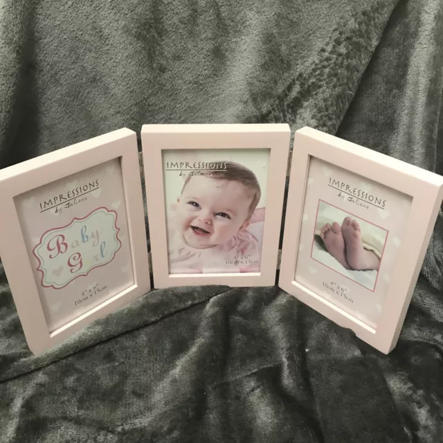 Baby Girl Pink 3 x photo frame 4 x 6" Impressions by Juliana  - Brand New in Box