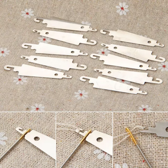 10 Needles-threading Tool Threader Hook Needle for DIY Sewing Cross Stitch Craft