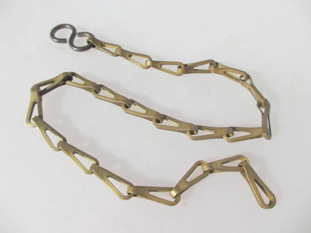 Vintage Brass Lighting Chain Hanger Loop Chandelier Light Pull Antique Plug 17"