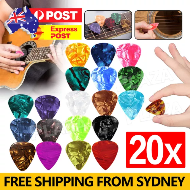 20x 0.46mm Multicolor Celluloid Acoustic Electric Guitar Picks Plectrums Thin