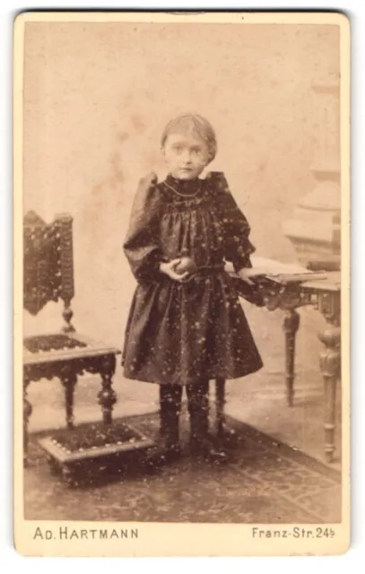 Photographs Ad. Hartmann, Dessau, Franz-Str. 24 b, little girl in dress with