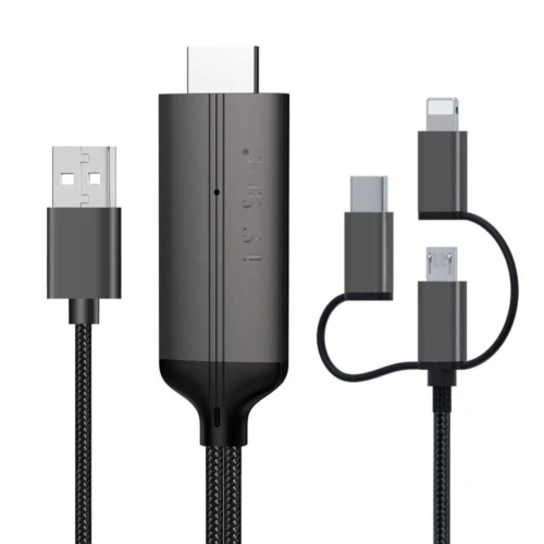3 in 1 HDMI Cable Adapter Type C, Micro, Phone to TV Digital AV Sync...