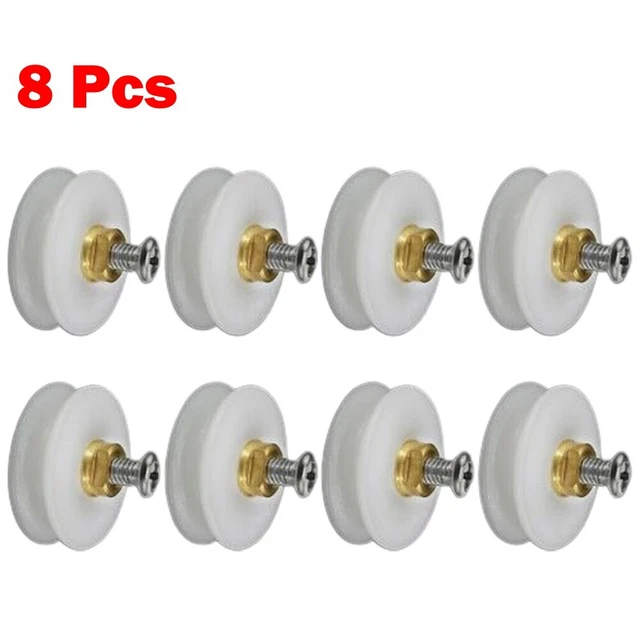 8 piezas Rodillos de Puerta de Ducha/Corredor/Ruedas Encandado 22,5 Mm Diámetro