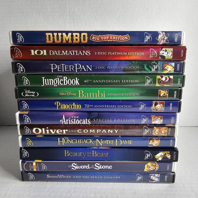 Diamond Edition DISNEY PLATINUM/DIAMOND/SPECIAL EDITION DVD Lot Of 11- Animated ...