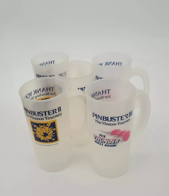 Vintage Brunswick Recreation Centers Bowling Cups Pinbuster 2 3 Tourney Lot Of 5