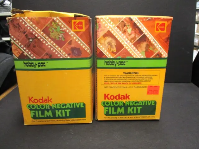 Kit de Película Color Negativo Kodak Desarrollo Hobby-Pac Nuevo stock antiguo 2 kits caducados