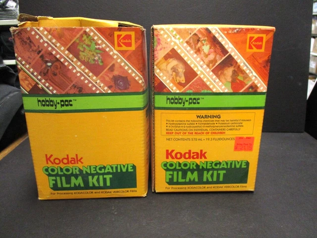 KODAK COLOR NEGATIVE Film Kit Developing Hobby-Pac new old stock 2 kits