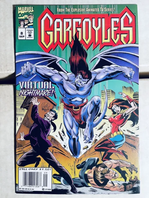 Gargoyles #8 (1995) Newsstand Low Print Vhtf Based On Animated Tv Show Marvel