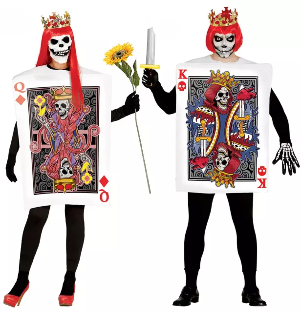 Costume a carte da gioco da uomo donna Halloween zombie re regina coppie abito elegante