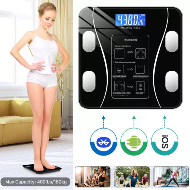 Bathroom Scales for Body Weight 180KG Digital Smart Bluetooth Weighing Scale BMI