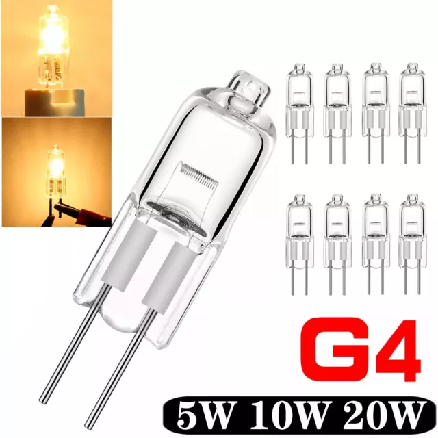 10 x Halogen-Lampe Bi-Pin Stiftsockellampe G4 12V 5W 10W 20W Dimmbar