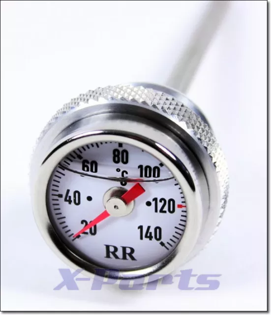 RR Öltemperatur Anzeige Ölthermometer Direktanzeiger Buell XB 9S XS 12S WEISS