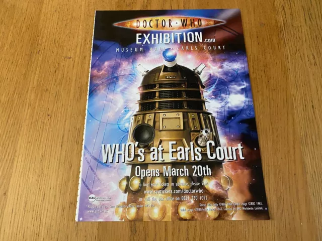 (Pada4) Advert 11X9" Doctor Who At Earl's Cort