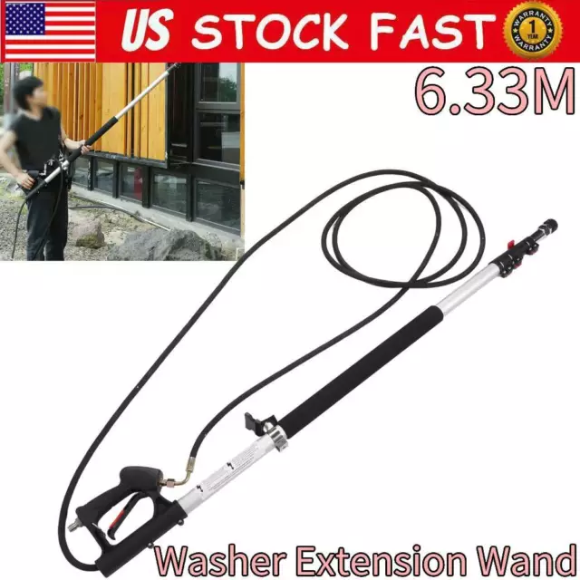 Pressure Washer Extension Wand, Telescoping Gutter Cleaner Pole w/5 Nozzle  US
