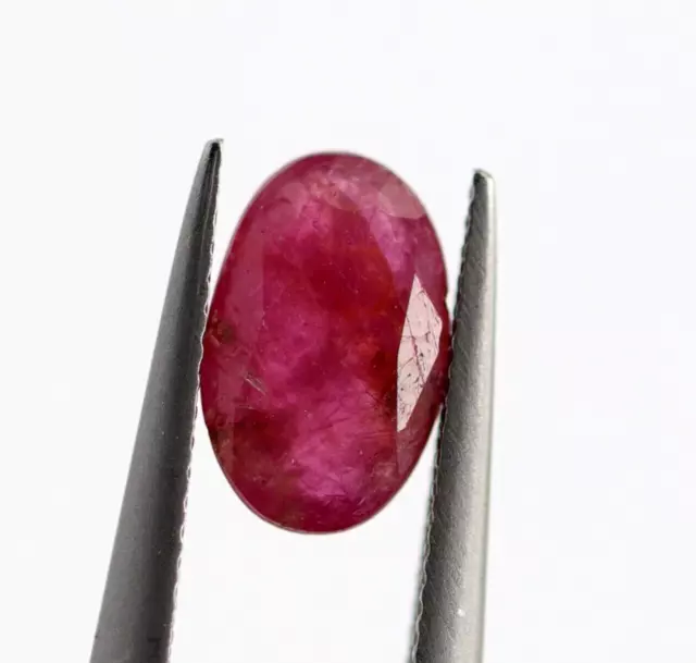 0.74 CT Rosé Rouge Naturel Rubis non Traité Desseré Coupe Ovale 7x4 MM Burma