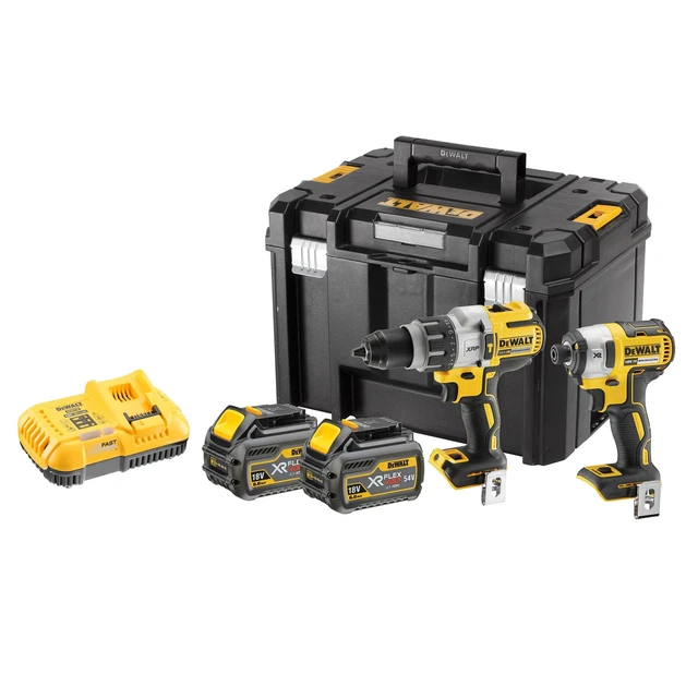 DeWALT DCK276T2T-GB 18V XR Brushless Twinpack 2x Batterie FLEXVOLT 6,0AH