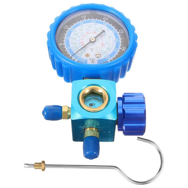 Misuratore Pressione R134a R22 Manometro Refrigerazione 1/4 SAE - Per Aria Condizionata E Gas R134a, R22, R410A Protossido Di Azoto - Foto 9