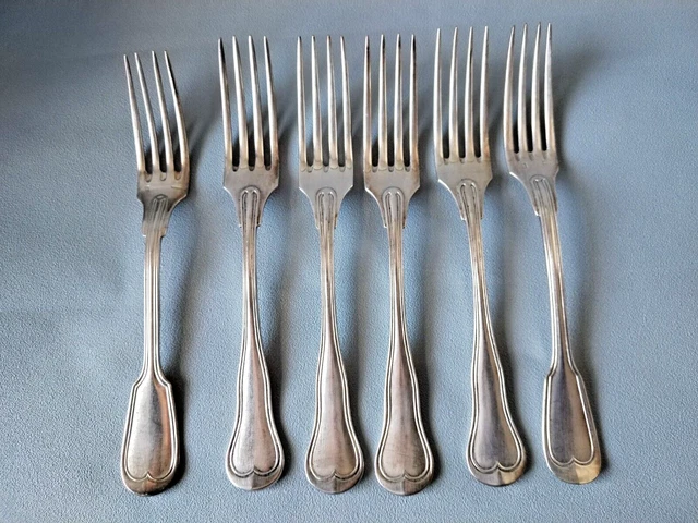 Ensemble de 6 fourchettes et 6 cuillères en métal argenté 20g à médaillon fleuri - Arts de la table