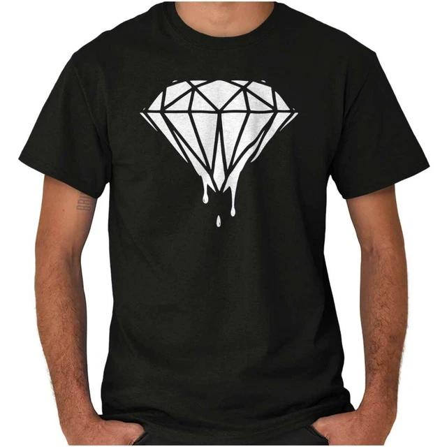 Dripping Melting Diamond Abstract Art Graphic Womens or Mens Crewneck T Shirt Te