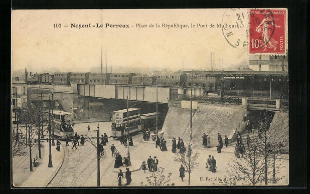 Autres & non classés - CPA Le Perreux, Boulevard de la Liberté et le Pont de Mulhouse