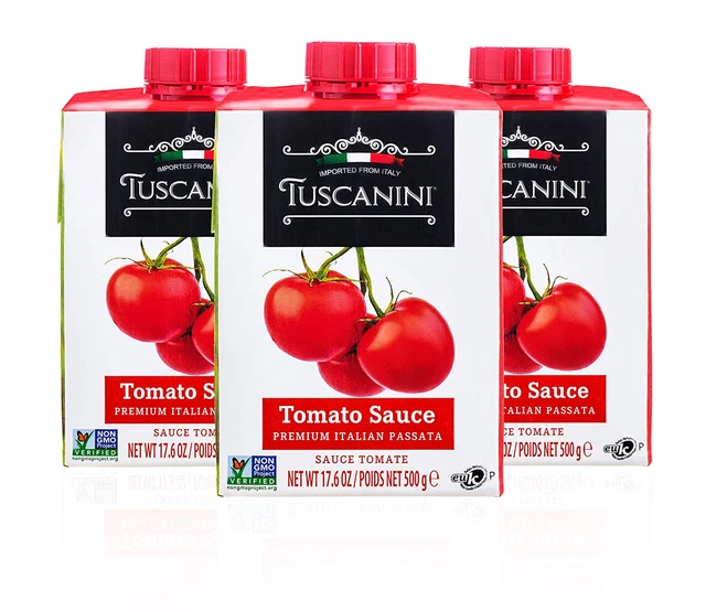Tuscanini Italian Tomato Sauce, Premium Italian Passata, 17.6Oz (3 Pack) Reseala