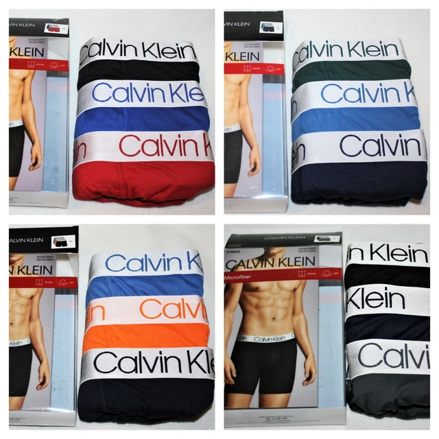 CALVIN KLEIN BOXER Briefs MICROFIBER Mens Underwear 3 Pack 4 Pack Navy