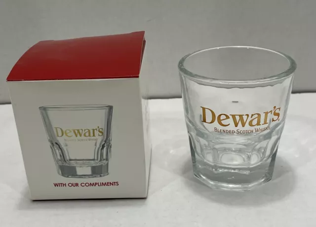 Dewars White Label Whiskey on the Rocks Shot Glass