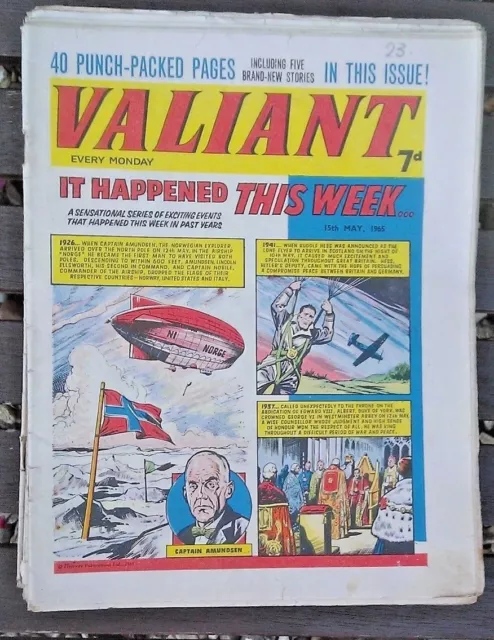 "Valiant " Comic 1965 Classic Vintage Uk Comic Best For Comic Strips!!