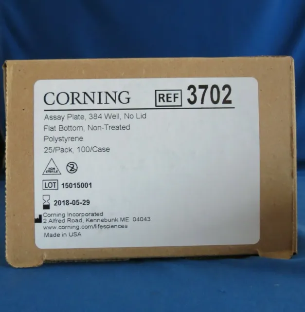 Pack 25 Corning Costar 384 Well Clear Assay Plates # 3702