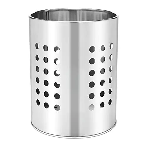 Stainless Steel Kitchen Utensil Holder Flatware Cylinder Silverware Draining Org