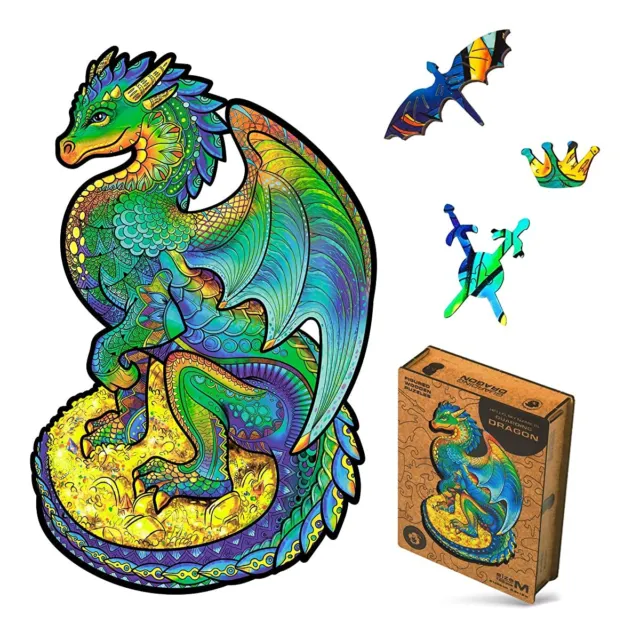 UNIDRAGON Wooden Puzzle Jigsaw Dragon 21ⅹ33 cm 183pieces medium NEW from Japan