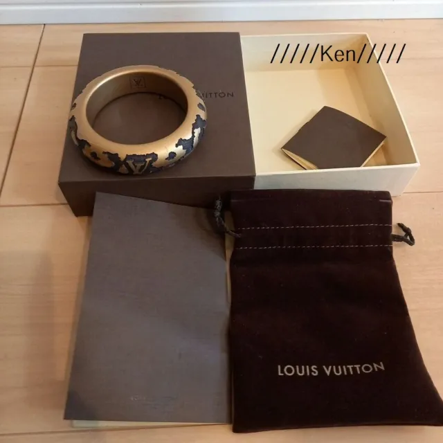 Louis Vuitton Nanogram Goldtone Bangle Bracelet M64860 Italy